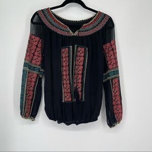 MM Couture Miss Me Black Chiffon shirt